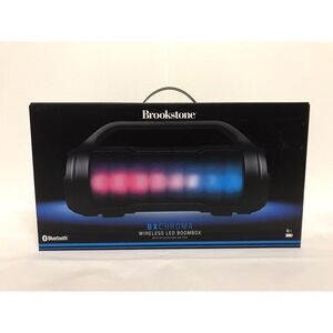 Brookstone BX Chroma Wireless LED Boombox‎ Bluetooth Portable Speaker Black NEW
